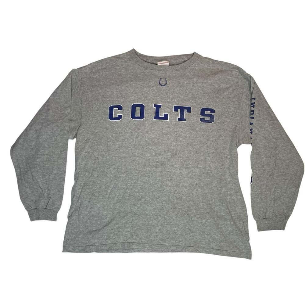 Indianapolis Colts NFL Long Sleeve Shirt Gray Team Logo Mens XL